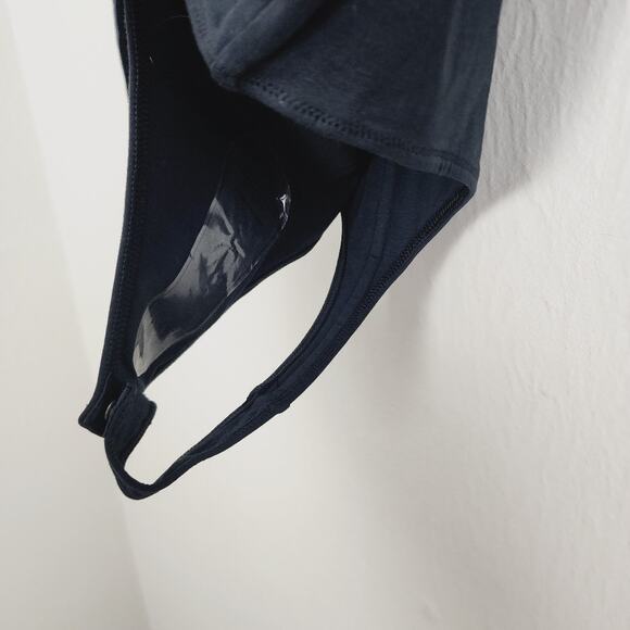 NEW Everlane Black V-Neck Long Sleeve Thong One-Piece Bodysuit Top - Picture 10 of 12